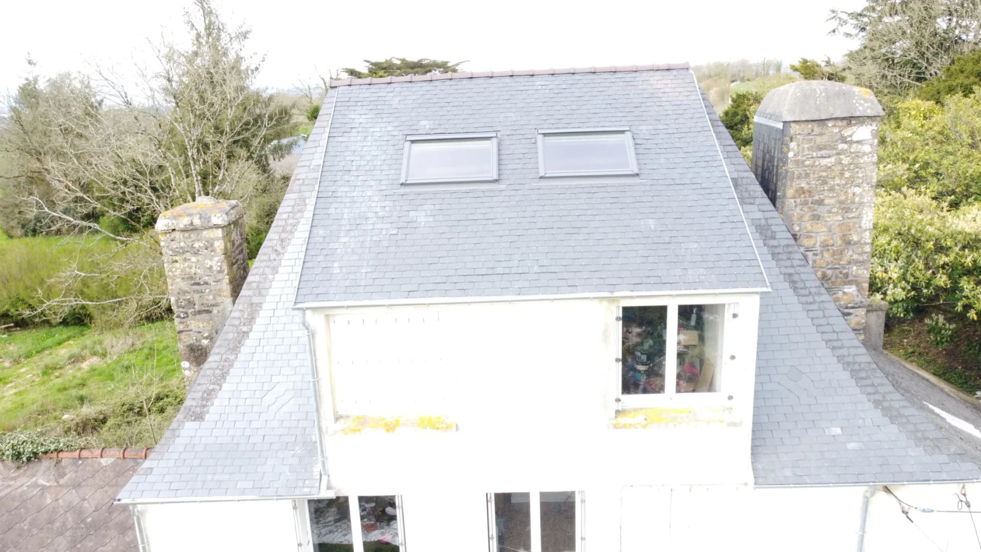 Toiture rénovée vue drone